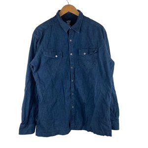 Kuhl Shirt Mens XL Blue Denim Long Sleeve Collared Regular Fit Button Up Hiking